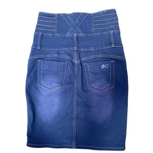 High Waist Stretch Pencil Jean Skirt